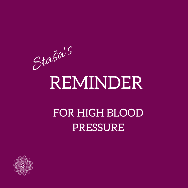 Stasa’s reminder for High Blood-Pressure